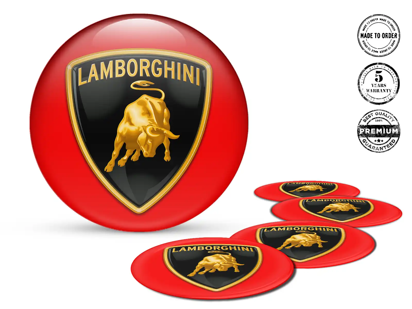 Lamborghini Style Cache-Moyeu Bombé Étiquettes de Qualité
